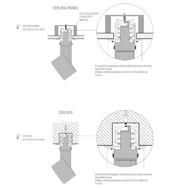 Szynoprzewód sufitowy 1m COMMERCIAL TRACK LIGHTS SYSTEM 8692 Nowodvorski 3-fazowa podtynkowa listwa 230V czarna