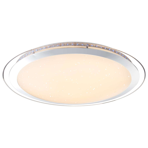 Natynkowa LAMPA sufitowa NICOLE 48365-60 Globo okrągła OPRAWA plafon LED RGB 67,48W z efektem gwiazd biała