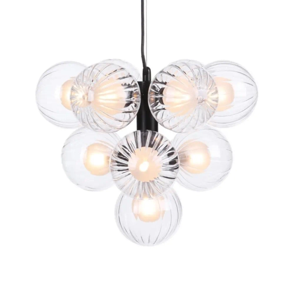 Kulista lampa wisząca do jadalni Vine VIN2322-20 szkło czarny