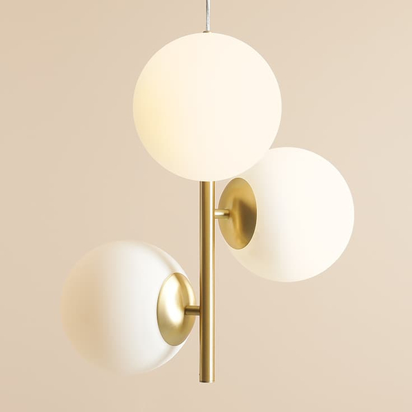 Podwieszana lampa salonowa szkło Fin 1120E40_M Aldex molekuły mosiądz