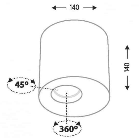 LAMPA sufitowa TOKI 7028 Shilo natynkowa OPRAWA DOWNLIGHT do łazienki okrągły biały