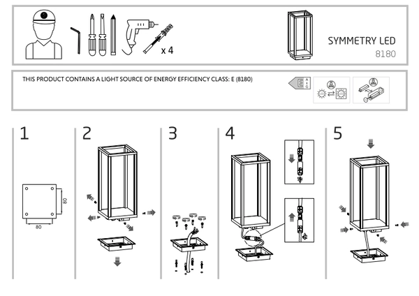 Lampa stojąca Symmetry 8180 klatka LED 7W 3000K do ogrodu grafitowa