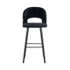 Materiałowe krzesło barowe Savoy S4562 BLACK CHENILLE Richmond Interiors czarny