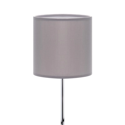 Stołowa lampa abażurowa Agnes 3147 stojąca do gabinetu szara chrom