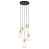 Wisząca lampa do przedpokoju Sophia Cognac 11593 szklana czarny biały