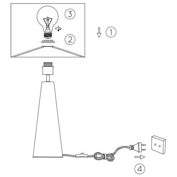 Abażurowa LAMPA stołowa VELVET 10501/81/30 Lucide stojąca LAMPKA nocna czarna szara