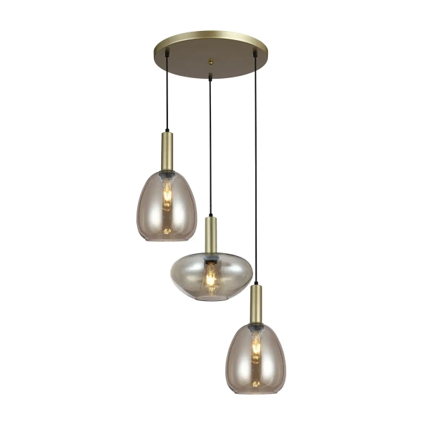 Szklana lampa wisząca Gater PND-23541-3-GD-CH do salonu nad stół złota