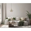 Szklana wisząca lampa Gater PND-23541-1-GD-CH owalna do kuchni złoty