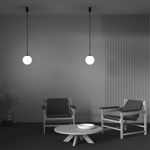 Kulista lampa wisząca Luna P039PL-5W4K-20-B Maytoni LED 5W 4000K biała czarna