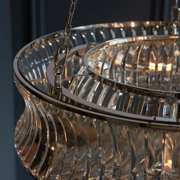 Okrągła lampa wisząca L&-1104528 crystal srebrny przezroczysty