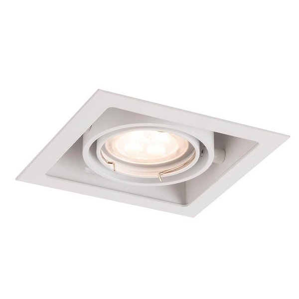 Spot LAMPA sufitowa EBINO 7314 Shilo podtynkowa OPRAWA metalowe OCZKO kwadratowa wpust biały
