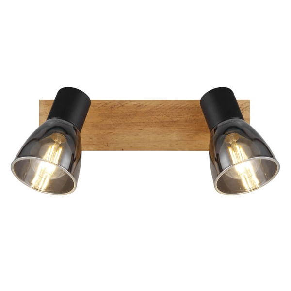 Lampa sufitowa Claude 54307-2W z regulacją drewno przydymiona