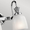 Lampa ścienna do łazienki Cora KL-CORA2-BATH Kichler szkło żebrowane IP44 białe chrom