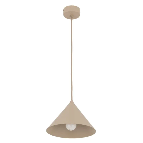Modernistyczna wisząca lampa CONO S 10619 stożek metalowy beżowy