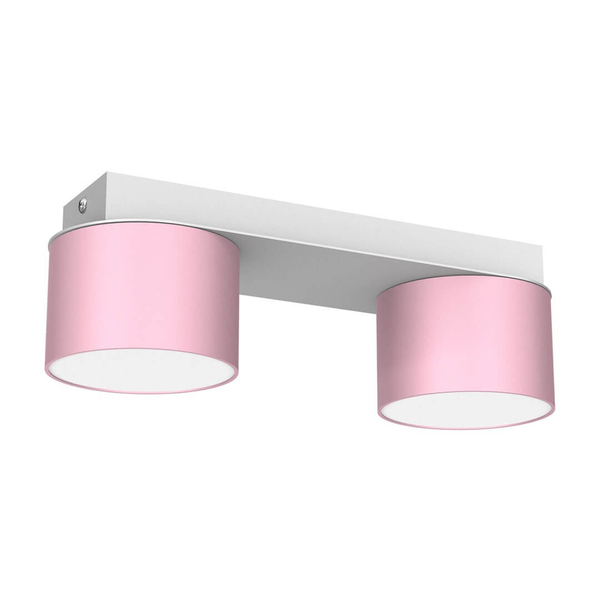 Sufitowa lampa sypialniana Dixie dziecięca biała różowa