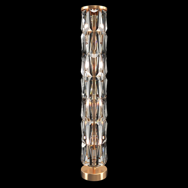 Lampa stojąca glamour Puntes MOD043FL-08G do salonu przeźroczysta złota