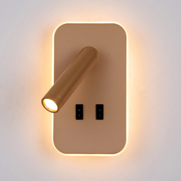 Lampa ścienna podłużna Doria WL-83957-1-GD LED 8W 3000K tubka złota