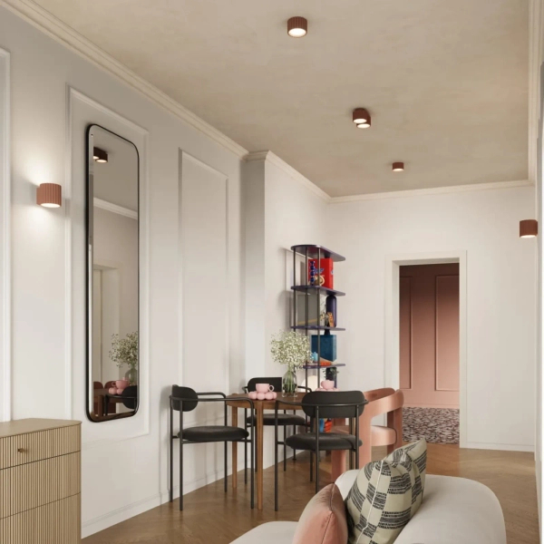 Lampa sufitowa AURA mocca SL.1807 ryflowana 1xGx53