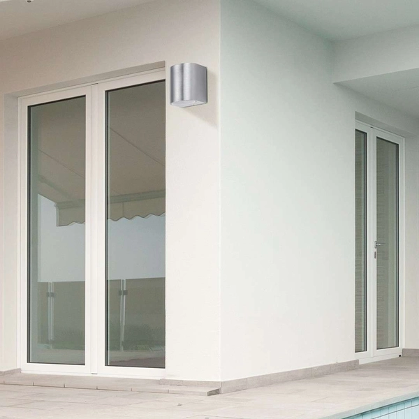 Zewnętrzna LAMPA elewacyjna CHILE 8020 Rabalux metalowa OPRAWA kinkiet do ogrodu IP44 outdoor aluminium szczotkowane