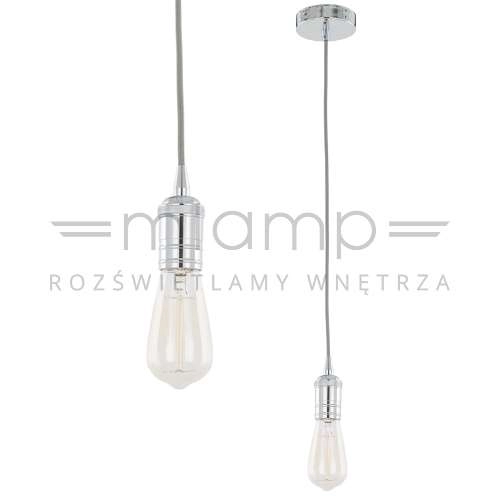 Loftowa LAMPA wisząca ATRIUM DS-M-036 CHROME Italux metalowa OPRAWKA zwis przewód chrom
