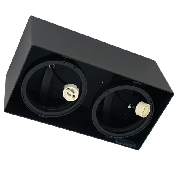 Podwójna lampa sufitowa Plaza ML4746 metalowa natynkowa czarna