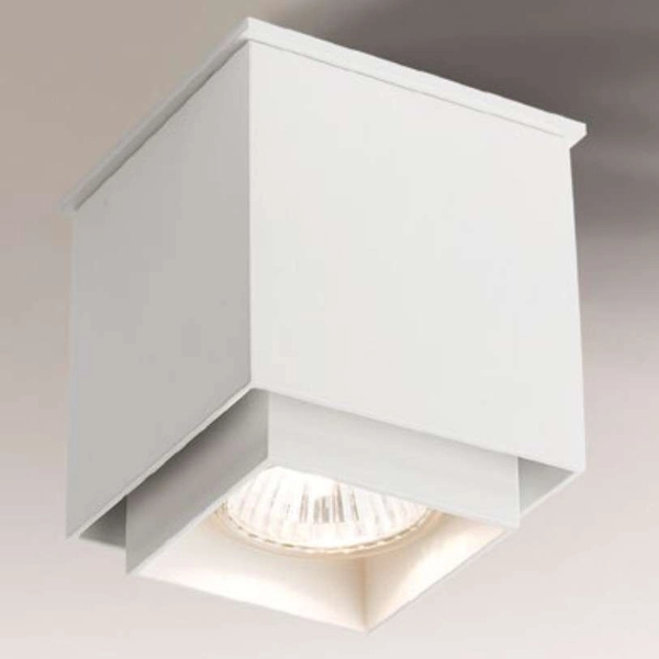 Downlight LAMPA sufitowa KAZO 7006 Shilo natynkowa OPRAWA reflektorowa do łazienki kostka cube biała