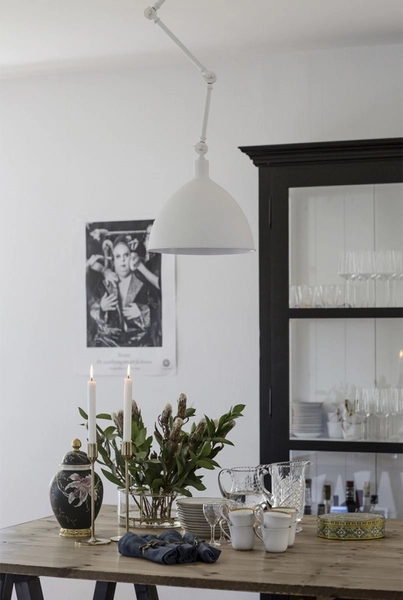 Regulowana lampa sufitowa Bazar kinkiet na wysięgniku biały