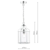 Wisząca lampa do salonu na łańcuchu szklany chrom Aled OUTLET