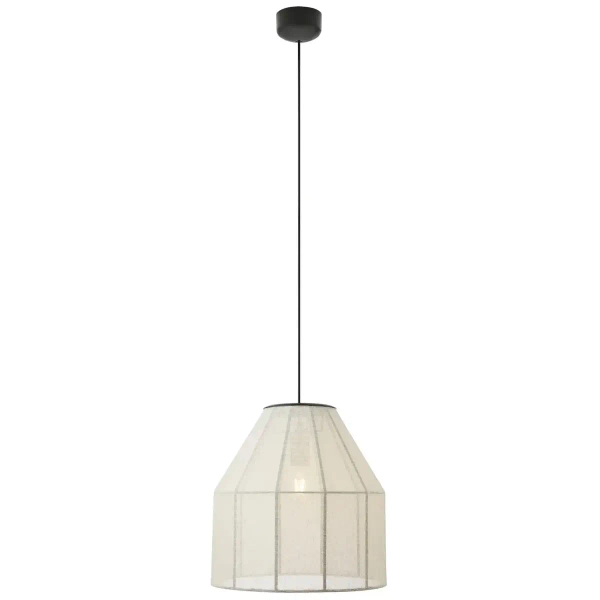 Japandi zwisająca lampa Aiko 108956 lniana beżowy czarny