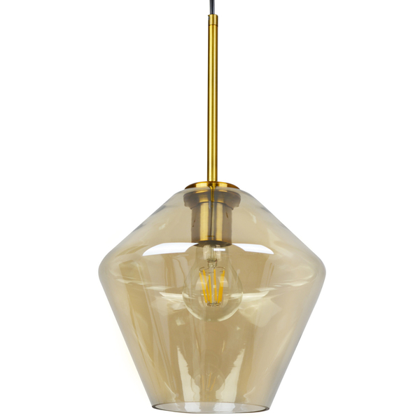 Skandynawska LAMPA wisząca GREA 316240 Polux loftowa OPRAWA szklany zwis bursztynowy