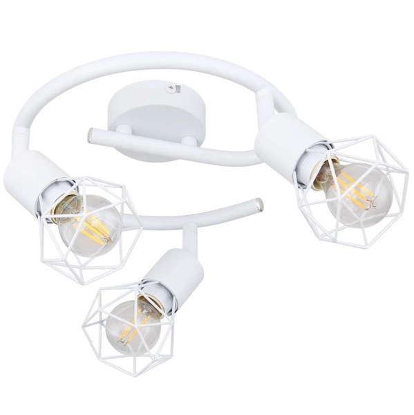 Druciana LAMPA sufitowa XARA I 54802W-3 Globo metalowa OPRAWA industrialny plafon spirala biała
