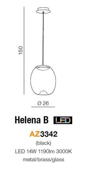 Wisząca lampa loftowa Helena LED 14W 3000k nad wyspę mosiądz