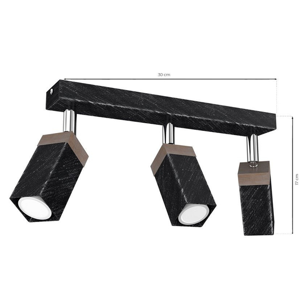Sufitowa lampa SOLO MLP7473 Milagro regulowana do biura czarna