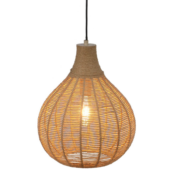 Salonowa lampa wisząca JANNE 366790136 pleciona japandi beżowa