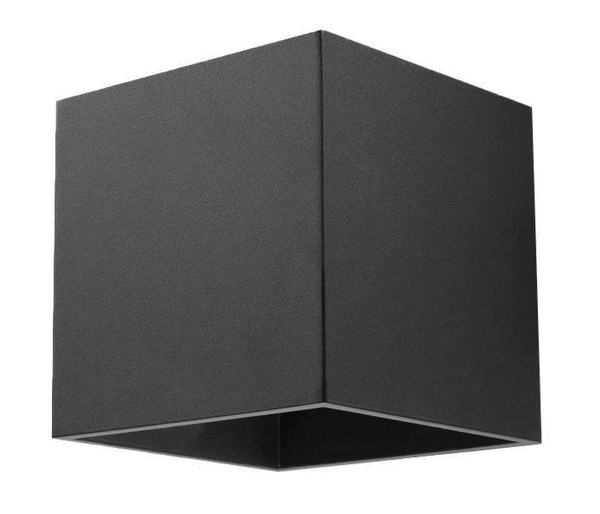 Kinkiet LAMPA ścienna SL.0057 metalowa OPRAWA przyścienna kostka cube czarna OUTLET