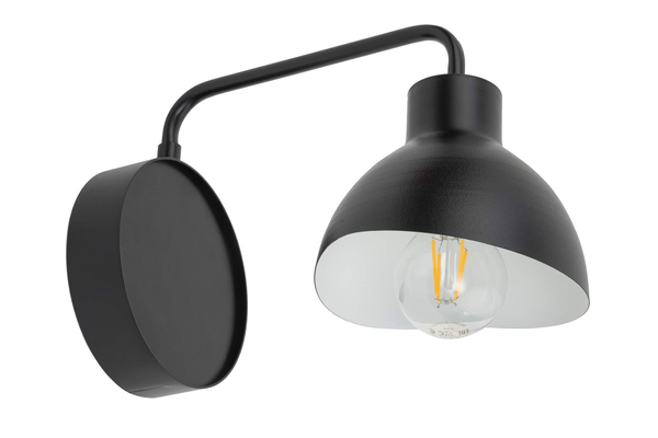 Regulowana lampa ścienna Holi czarna do sypialni metalowa