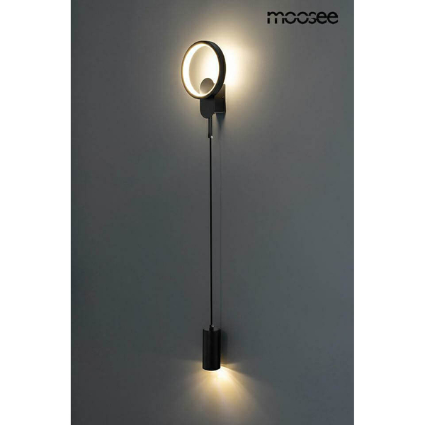 Ścienna lampa Como MSE010100344 Moosee LED 9W 3000K tuba czarna