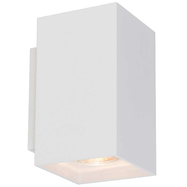 Kinkiet ścienny metalowy Sandy 92697-N Zumaline kostka do salonu biała