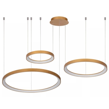 Wisząca lampa złota Vidal pierścienie LED 120W 2700K do salonu