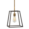 Industrialna lampa wisząca Fulton HK-FULTON-P metalowa mosiądz czarna