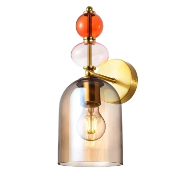 Szklana lampa ścienna TROPEA LP-2004/1W AM do jadalni bursztynowa