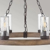 Rustykalna wisząca lampa Sawyer HK-SAWYER6-SQ drewno Sequoia
