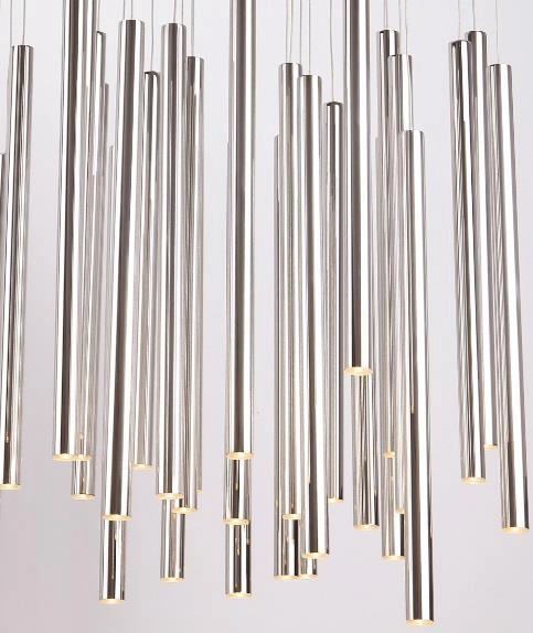 LAMPA wisząca ORGANIC P0175D Maxlight metalowa OPRAWA tuby LED 45W 3000K zwis sople chrom