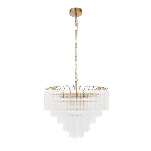 Łańcuchowa lampa wisząca Toulouse 114199 szklana mosiądz