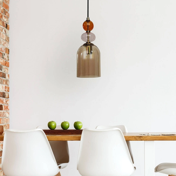 Wisząca lampa nad wyspę Tropea LP-2004/1P M AM do jadalni bursztynowa