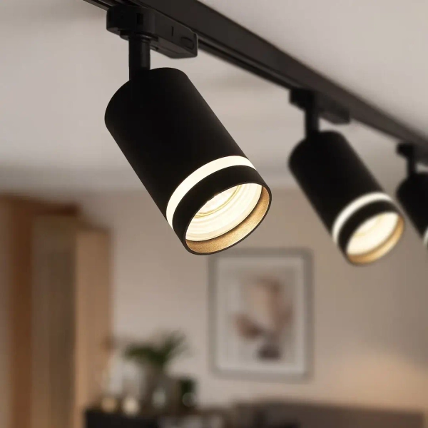 Sufitowa lampa do szyn 3-obwodowych Pipe ML2308 tubka czarny