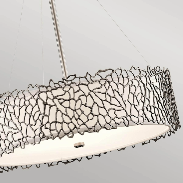 Wisząca lampa okrągła Silver Coral KL-SILVER-CORAL-P-B Kichler srebrny