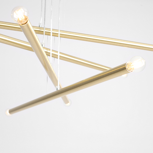 Lampa wisząca Tubo 1072P40 Aldex podłużne zwisy metalowe mosiądz