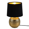 Ceramiczna lampka nocna EUDORA DL002-50821 z abażurem czarna złota