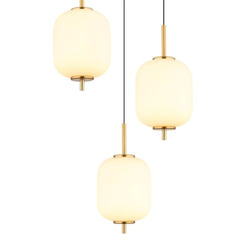 Potrójna wisząca lampa Ewald 15217-3 LED 20W 3000K kule mosiądz białe
